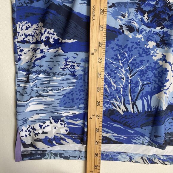 Greyson Polo Shirt Men L Blue Mountains Print Performance Golf Activewear Preppy - Picture 5 of 8